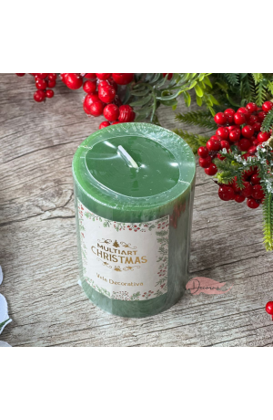 Vela Decorativa de Natal Verde 7x10cm