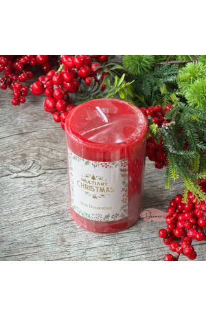 Vela Decorativa de Natal Vermelha 10x7cm