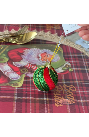 Bola Verde com Glitter 6cm