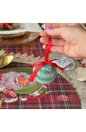 Bola Verde Nevada de Natal 6cm Mod 3