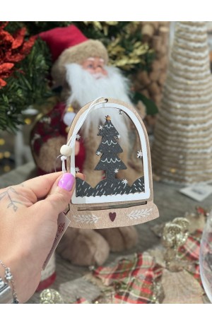 Enfeite para Pendurar de Mdf - Árvore de Natal Preta 12cm X 10cm