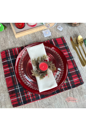 Jogo Americano de Tecido  -  Papai Noel Dormindo 33cm X 45cm