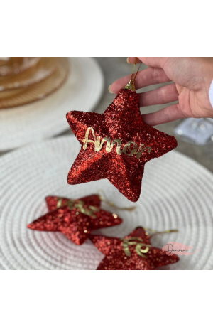 Enfeite de Natal Estrela Vermelha 
