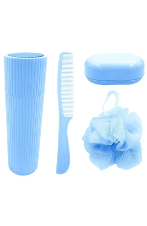 Kit de Viagem de Plástico Azul - 5 Peças