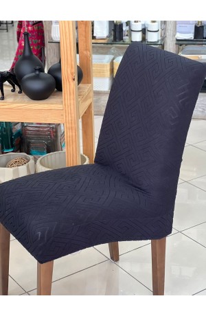 Capa de Cadeira Geométrica Preto em Poliéster - 40cmX50cm / 45cmX65cm