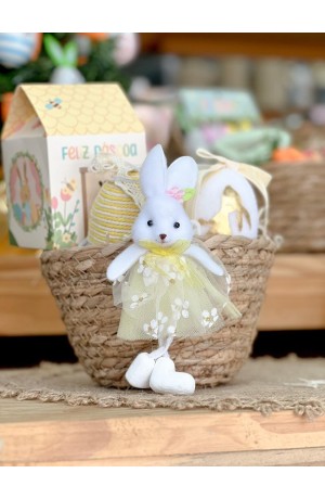 Enfeite Coelha Amarela 16cm