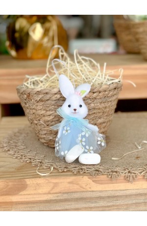 Enfeite Coelha Azul 16cm