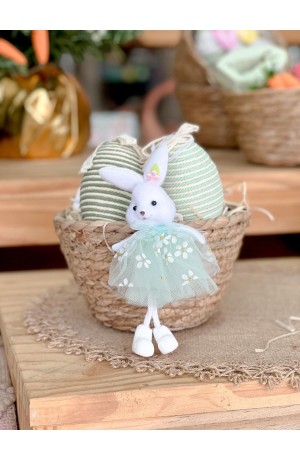 Enfeite Coelha Verde 16cm