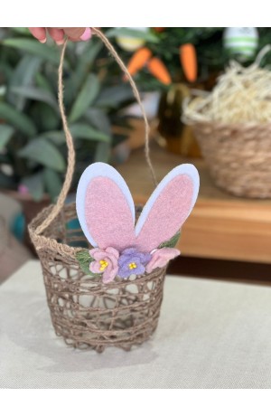 Cesta de Páscoa com alça 13cm