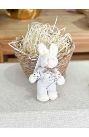Enfeite Coelho com roupinha 13cm
