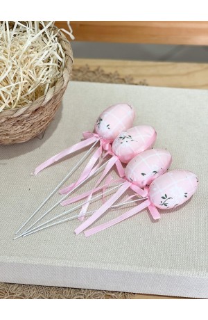 Kit 4 Ovinhos de Páscoa Rosa 21cm