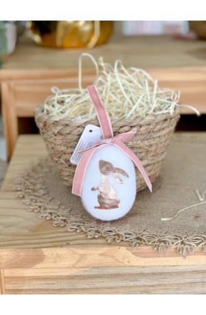 Enfeite Ovo de Páscoa Rosa 8cm