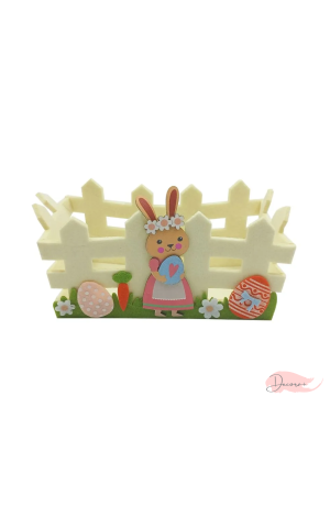 Cesto Coelho da Páscoa Branco Quadrada 18cm