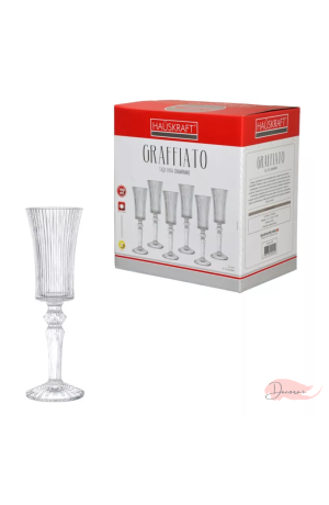 Jogo com 6 Taças para Champanhe Graffiato 150ml