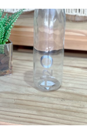 Garrafa de Vidro com Detalhe Prata H2O - 1L