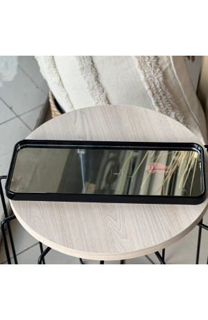 Bandeja Preta Espelhada Quadrada