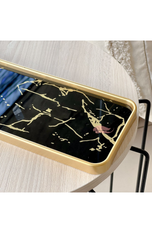 Bandeja Preta de Marmore Quadrada