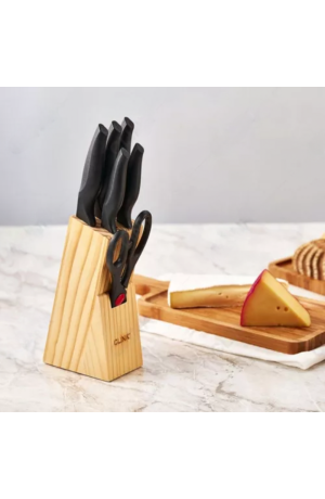 Jogo de Facas com Suporte de Bambu 7 peças