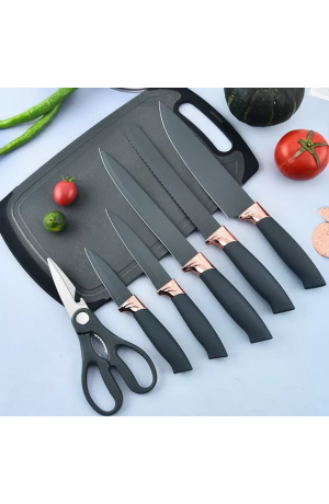 Kit de Facas c/ Suporte de Aço Inox  - 8 Peças