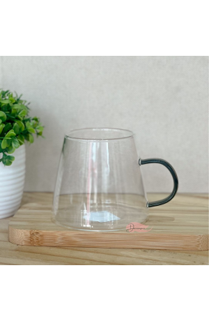 Caneca de Vidro 350ml c\ Alça Fumê
