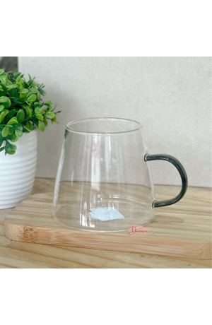 Caneca de Vidro 350ml c\ Alça Fumê