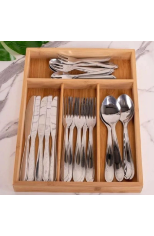 Organizador de Talheres Unite de Bambu  - 33cm X 23cm X 4,5cm
