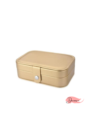 Porta Joias Portátil - Dourado 16cm X 11cm