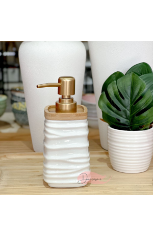 Porta Sabonete Liquido Branco de Porcelana - 400ml