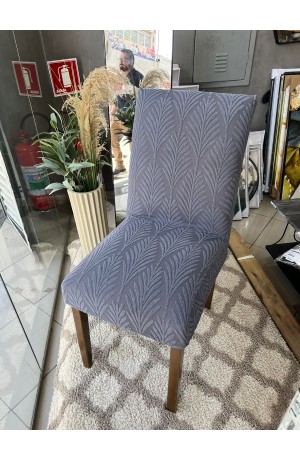 Capa de Cadeira Cinza Jacquard