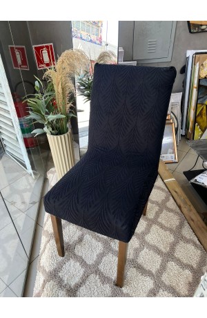 Capa de Cadeira Preto Jacquard