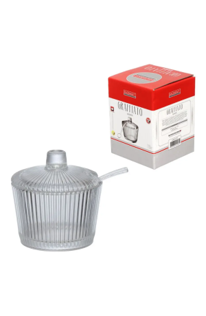 Açucareiro com Colher Graffiato em Vidro 200ml