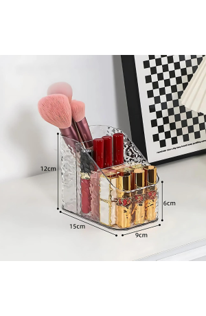 Porta Treco de Acrilico Multiuso  3 Divisórias - 15cm X 9cm X 12cm