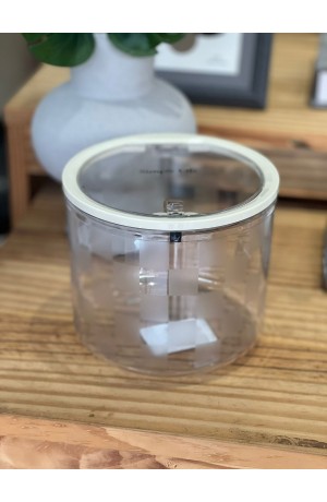 Lixeira de Mesa Redonda em Acrilico c/ Tampa  -  3L