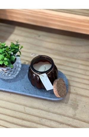 Vela Branca Aromatizada -  Ambar 6cm X 8cmX 8cm