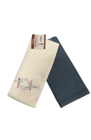 Kit com 2 Panos de Prato Gastronomie - Mod 2 Free Azul