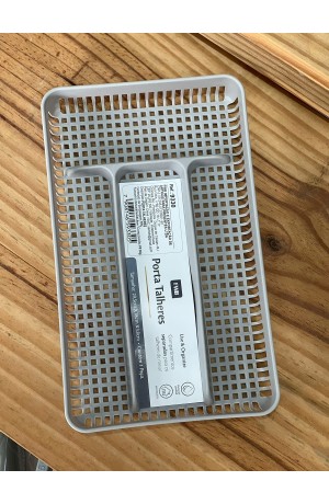 Porta Talheres de Plástico - Cinza