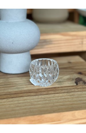 Castiçal de Vidro  - Esmeralda 6cm