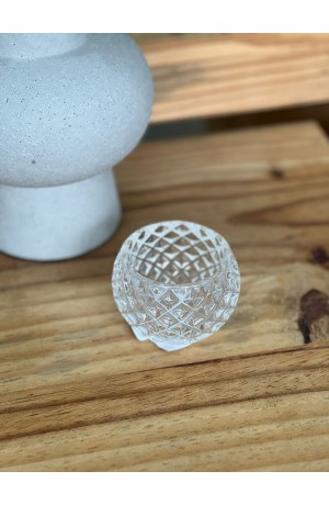 Castiçal de Vidro  - Bico de Abacaxi 6cm