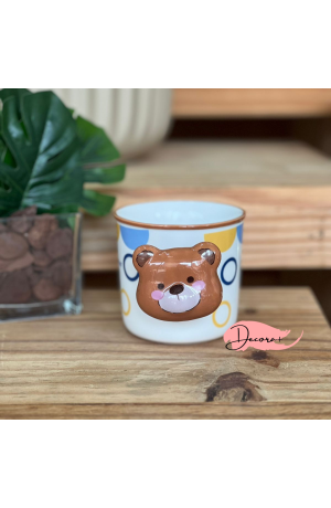 Caneca de Cerâmica Urso 380ml  - Circulos Coloridas