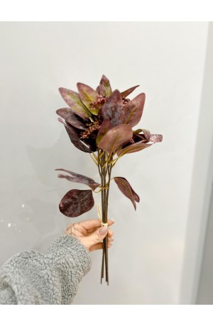 Ramalhete de Eucalipto c/ Semente Vinho - 36cm (Artificial)