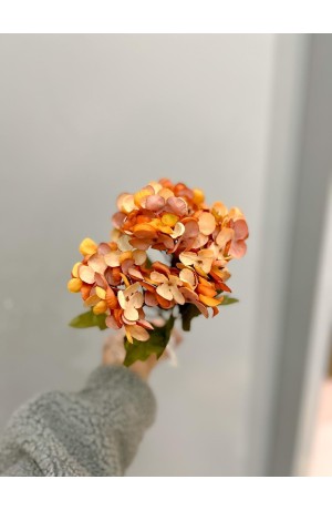 Mini Buquê de Hortênsia Laranja - 30cm (Artificial )
