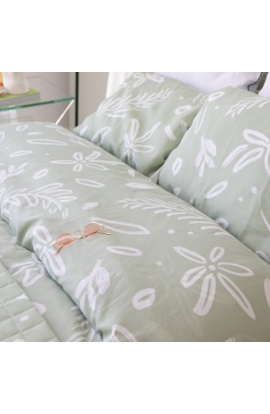 Jogo de Cama Essencialle 150 Fios Maxi Floral Verde Queen 3 Peças