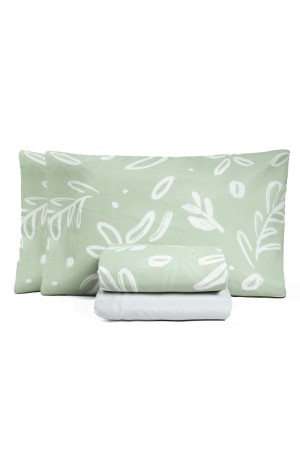 Jogo de Cama Essencialle 150 Fios Maxi Floral Verde King 4 peças