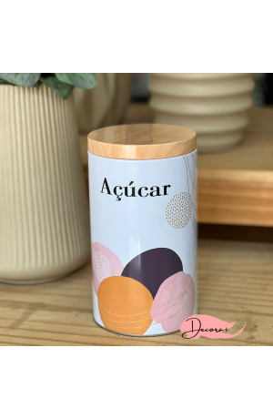 Pote de Metal Redondo Açúcar  - 100g 19cm x 10cm