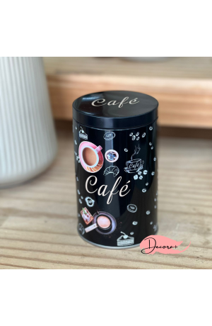 Pote de Metal Redondo Café - Preto 40g 9cm x 14,7cm