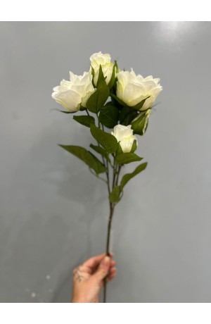 Haste de Rosa Cabage 73cm - Branca (Artificial)