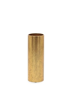 Vaso Cilindro de Metal Dourado - 23cm x 8cm