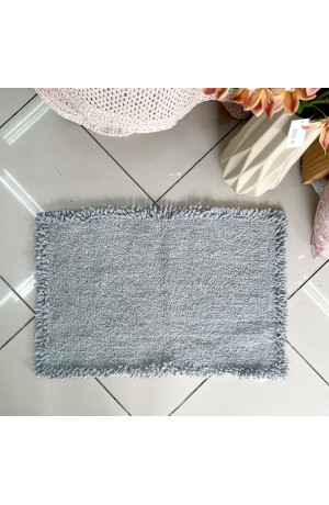 Tapete Borda Regular de Algodão Cinza -  40cm X 60cm