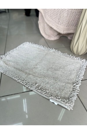 Tapete Borda Regular de Algodão Bege -  40cm X 60cm