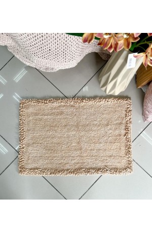 Tapete Borda Regular de Algodão Caqui -  40cm X 60cm